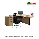 OBASIX® Wooden Pen Stand for Study Table Office Desk Organizer|Natural Wooden Round Pen Pencil Holder|Unique Design Stationary Storage-PS04